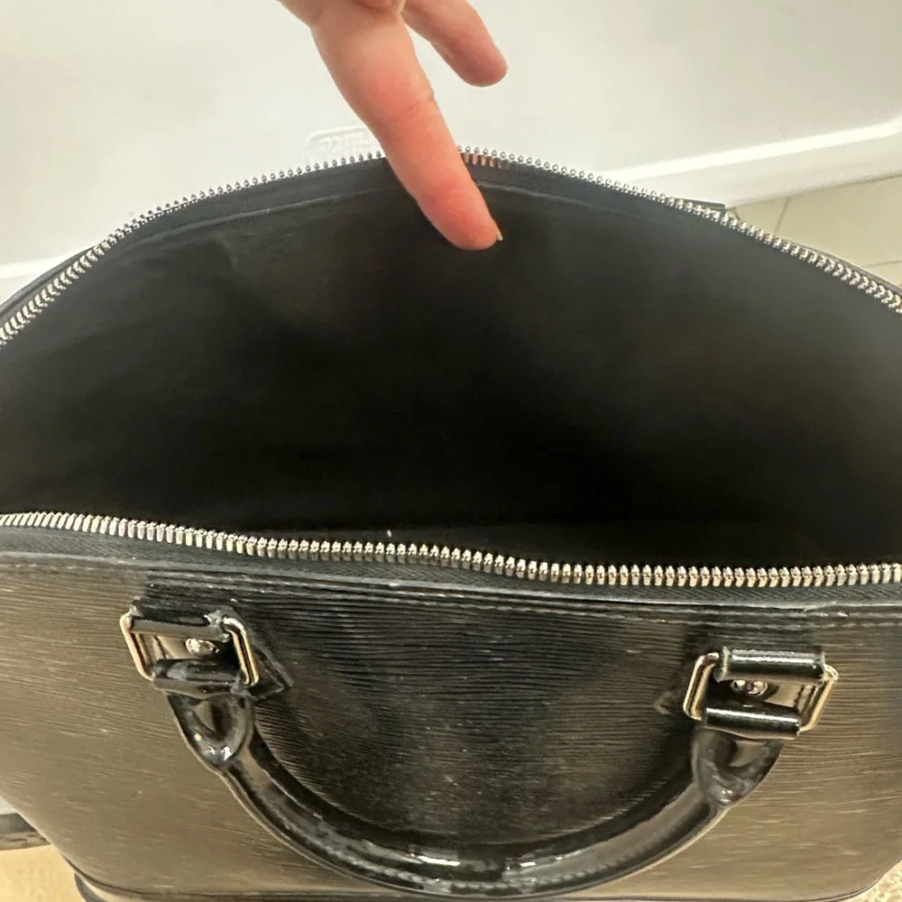 Louis Vuitton Black Textured Dome Satchel
